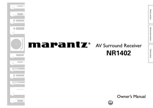 Marantz NR1402 Receiver Owners Instruction Manual