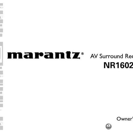 Marantz NR1602 Receiver Owners Instruction Manual