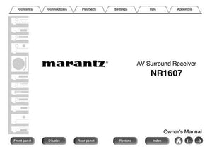 Marantz NR1607 Receiver Owners Instruction Manual