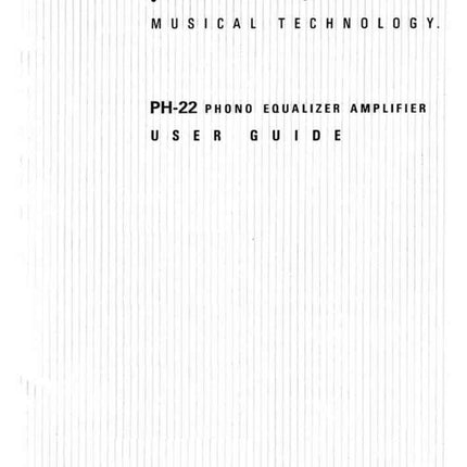 Marantz PH22 Amplifier Owners Manual