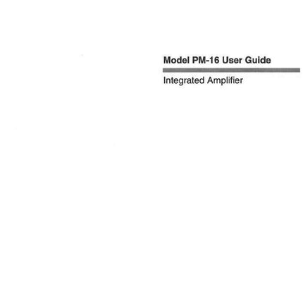 Marantz PM-16 Amplifier Owners Instruction Manual