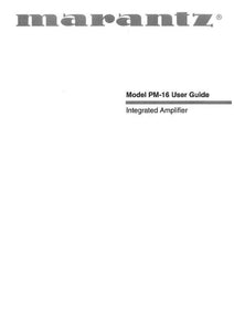 Marantz PM-16 Amplifier Owners Instruction Manual