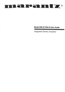 Marantz PM-32 Amplifier Owners Instruction Manual