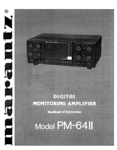 Marantz PM-64II Amplifier Owners Manual