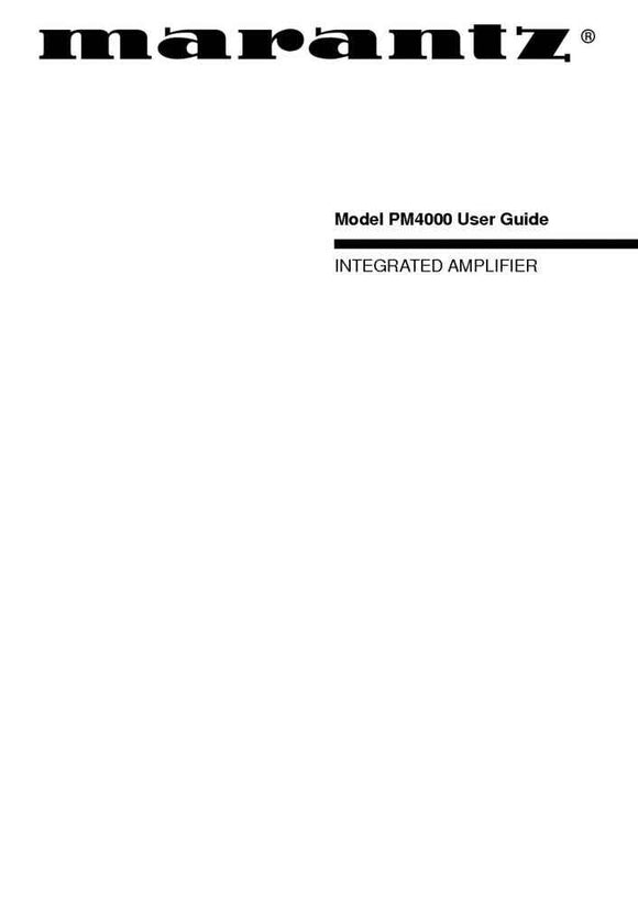 Marantz PM4000 Amplifier Owners Instruction Manual