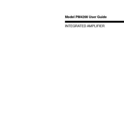 Marantz PM4200 Amplifier Owners Manual