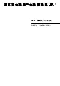 Marantz PM4200 Amplifier Owners Manual