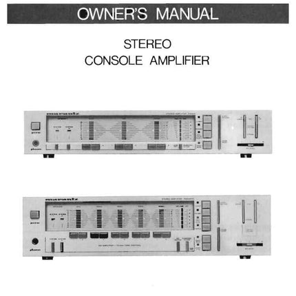 Marantz PM520DC Amplifier Owners Instruction Manual