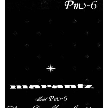 Marantz PM6 Amplifier SERVICE Manual