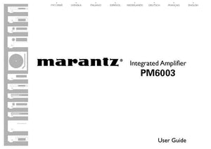 Marantz PM6003 Amplifier Owners Instruction Manual