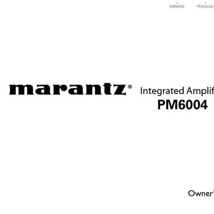 Marantz PM6004 Amplifier Owners Instruction Manual