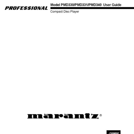 Marantz PMD330 Amplifier Owners Manual