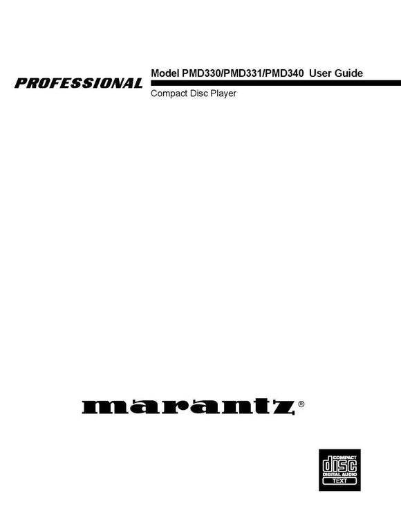 Marantz PMD330 Amplifier Owners Manual