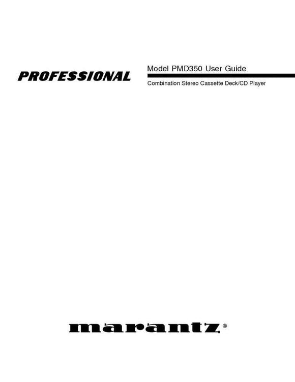 Marantz PMD350 Amplifier Owners Manual