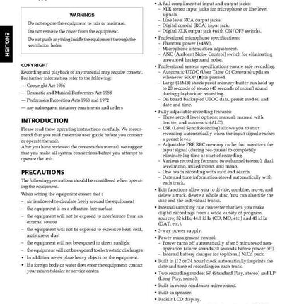Marantz PMD650 Amplifier Owners Manual