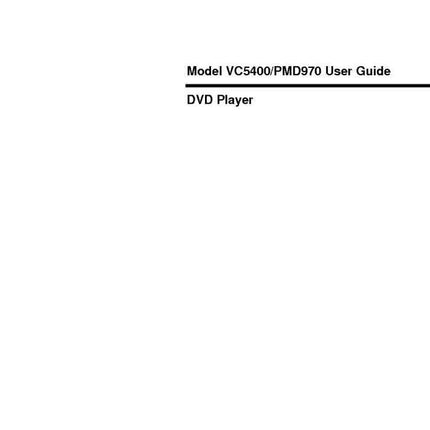 Marantz PMD970 DVD Player Owners Instruction Manual