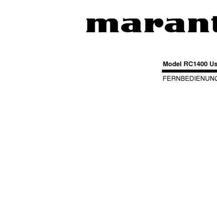 Marantz RC1400 Remote Control Owners Manual