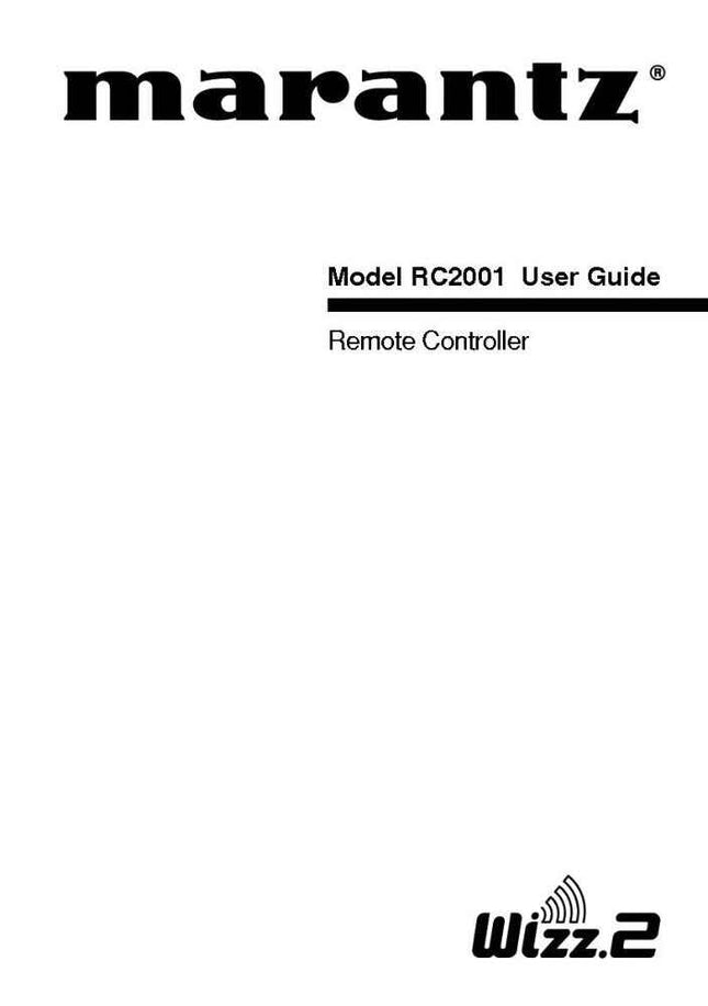 Marantz RC2001 Remote Control Owners Manual