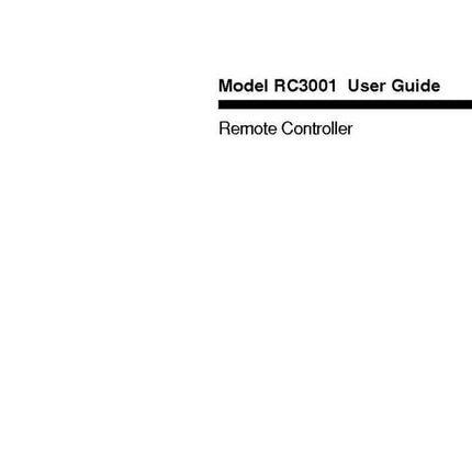 Marantz RC3001 Remote Control Owners Manual