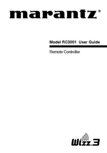 Marantz RC3001 Remote Control Owners Manual