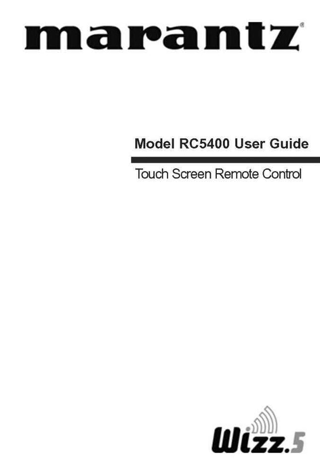 Marantz RC5400 Remote Control Owners Manual
