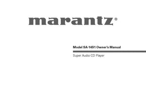 Marantz SA 14S1 CD Plyer Owners Instruction Manual