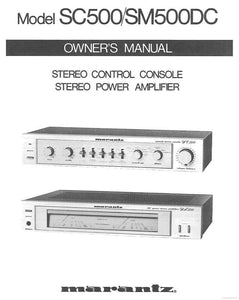 Marantz SC500 Amplifier Owners Instruction Manual