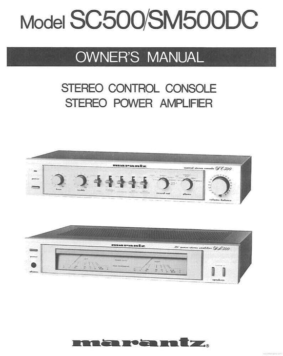 Marantz SC500 Amplifier Owners Instruction Manual