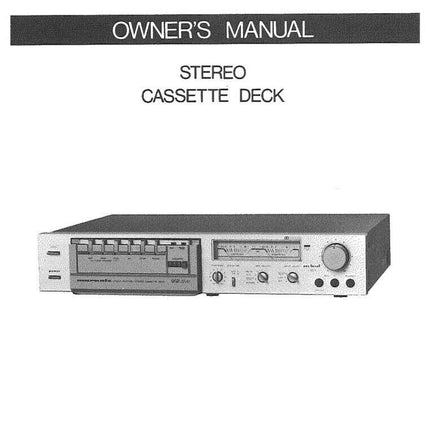 Marantz SD-3510 Cassette Deck Owners Manual