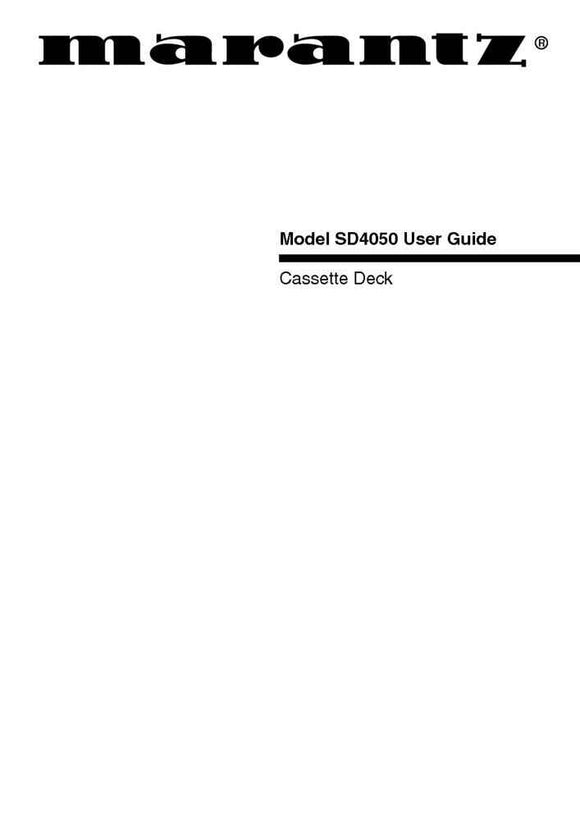 Marantz SD4050 Cassette Deck Owners Instruction Manual