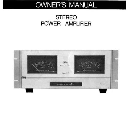 Marantz SM1000 Amplifier Owners Manual