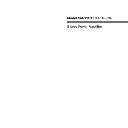 Marantz SM11S1 Amplifier Owners Manual