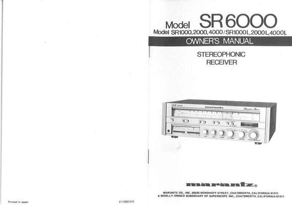 Marantz SR1000 Surround Receiver Owners Manual