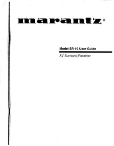 Marantz SR19 Surround Receiver Owners Manual