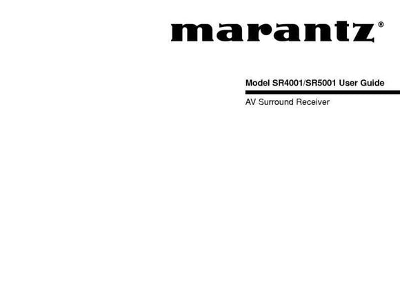 Marantz SR4001 Surround Receiver Owners Manual