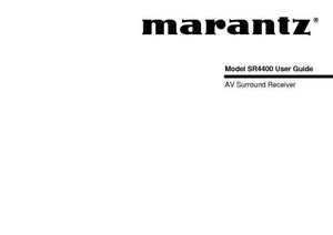 Marantz SR4400 Surround Receiver Owners Manual