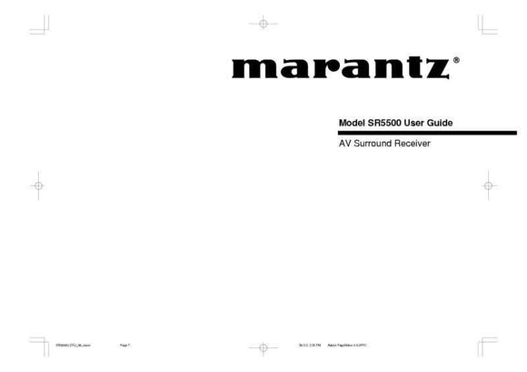 Marantz SR5500 Surround Receiver Owners Manual