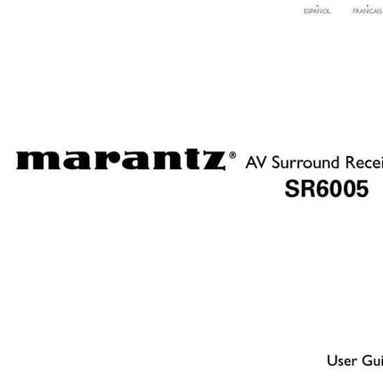 Marantz SR6005 Receiver Owners Instruction Manual
