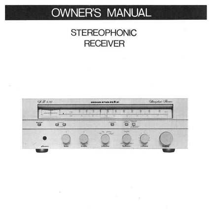 Marantz SR810 Receiver Owners Instruction Manual