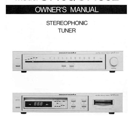 Marantz ST-450 Tuner Owners Manual