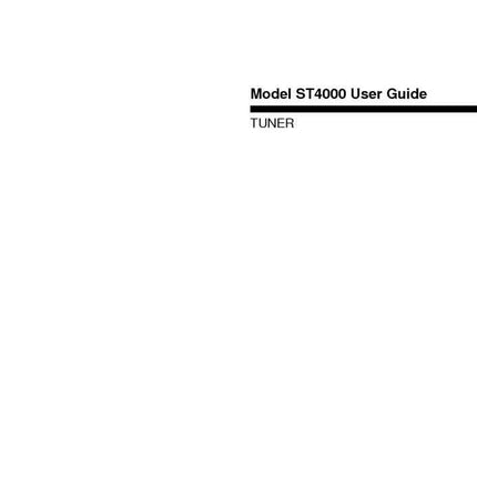 Marantz ST4000 Tuner Owners Manual