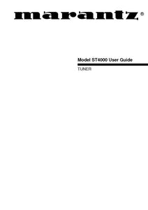 Marantz ST4000 Tuner Owners Manual