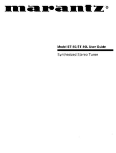 Marantz ST50 Tuner Owners Manual