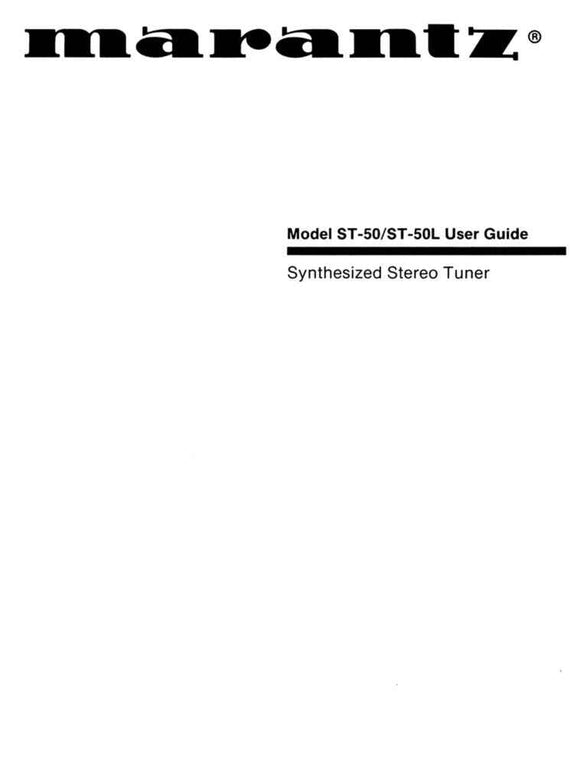 Marantz ST50 Tuner Owners Manual