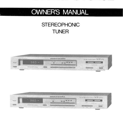 Marantz ST520 Tuner Owners Manual