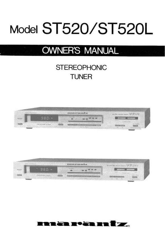 Marantz ST520 Tuner Owners Manual