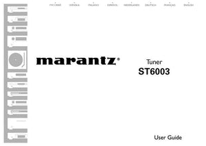 Marantz ST6003 Tuner Owners Instruction Manual