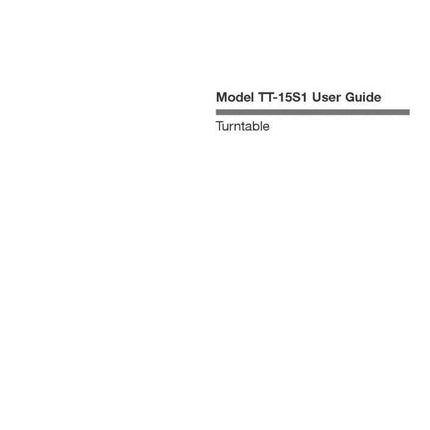 Marantz TT-15S1 Turntable Owners Instruction Manual