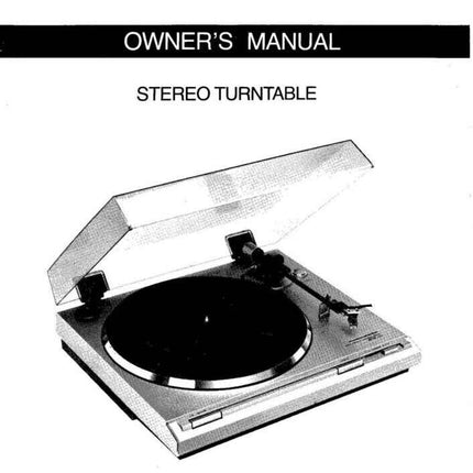 Marantz TT120 Turntable Owners Instruction Manual