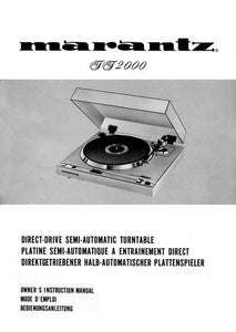 Marantz TT2000 Turntable Owners Manual